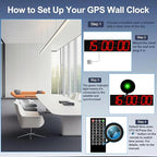 Large Digital Wall Clock 28" with GPS Auto-Sync, Remote Control & Timer, Wall-Mounted for Classroom, Office, Gym, Conference Room