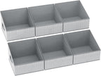 DIMJ Closet Storage Bins 6 Pack - Fabric Storage Baskets for Shelves, Collapsible Clothes Organizers with Handles, Trapezoid Shelf Organization Storage Cubes for Purse, Toys, Books, Towel, Socks