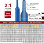 Chanzon 2:1 Ratio - 80Ft Roll - 2-3/8" (60mm) Heat Shrink Tubing 2:1(25M Total Length) Blue Polyolefin Sleeving Wrap Shrinking 2 to 1 1pcs
