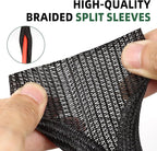 Split Wire Loom Tubing, Cable Protector Sleeve, Braided Cable Management for TV/Computer/Home Theater/Engine Bay, Cord Protectors from Pets No Chew (Black, 1/2"-10ft)