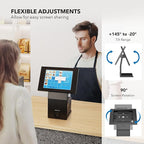 Mount-It! iPad Kiosk Stand with Printer Shelf – Locking Anti-Theft Tablet Enclosure for POS, Retail & Business – Rotating & Tilting Secure Checkout Stand for iPad 7-10, Air & Pro