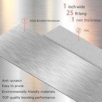 GSCIT Club Silver Edge Banding, 1 Inch x 25ft Aluminum Brushed Edge Banding PVC Edge Trim for Cabinet Repair Furniture