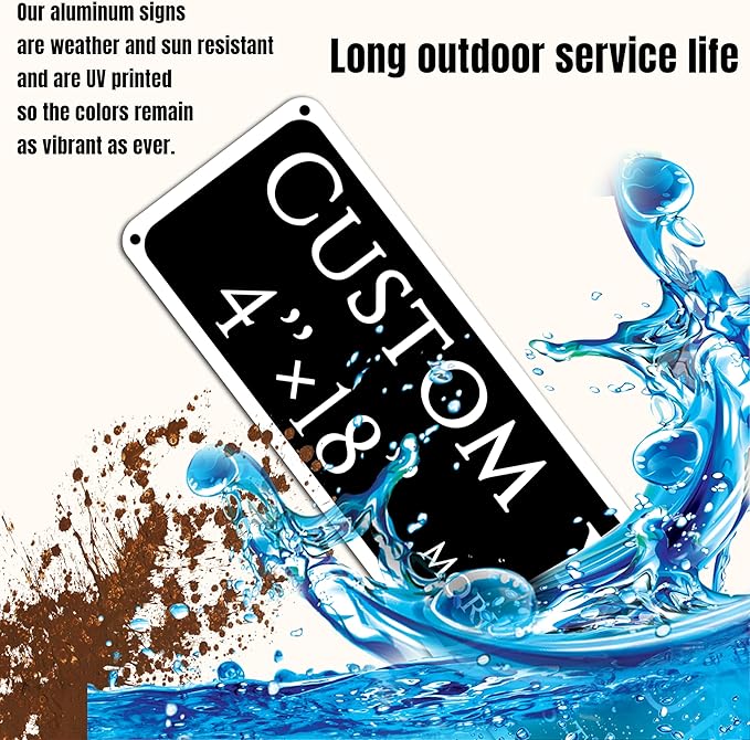 Custom Sign, Custom Indoor/Outdoor Decorative Sign，Aluminum Weatherproof Metal Sign Multiple Sizes, Ccustomized outdoor signs, Business, Workplace, office, Home, Delivery Signs(4 * 18 Inch)