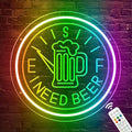 I Need Beer Neon Sign, 7 RGB Neon Bar Signs for Home Bar, Handmade Personalized Bar Signs, Durable Beer Signs for Man Cave, Whiskey Bar Led Sign For Party Club Dad Gift Business