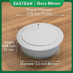 5 Pcs Desk Grommet 3-1/8" / 80 mm, Desk Cord Hole Cover, Cable Grommet ABS Plastic, Desk Hole Grommet for Home & Office Pc, Detachable Adjustable Cable Cord Organizer-Light Grey