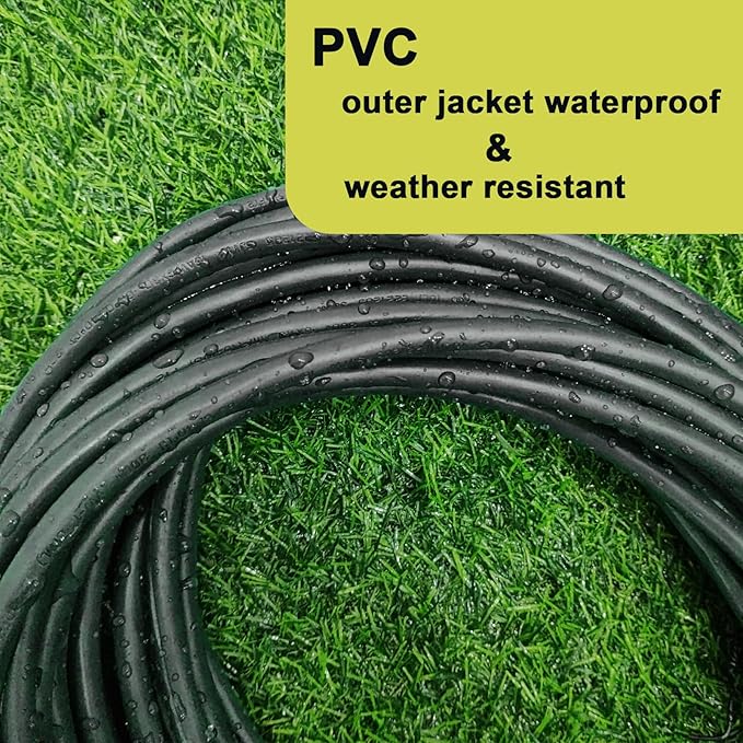 10 Ft Indoor Outdoor Black Extension Cord, 16/3 SJTW Heavy Duty Water-Resistant, 3 Prong Grounded Plug Power Cord for Home Appliance, Lights and Lawn, 13A 1625W, UL Listed