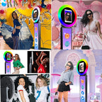 Portable Photo Booth for iPad 10.2in 10.9in 11in 12.9in,Metal Shell Selfie Station photobooth Machine,RGB Ring Light,Free Custom Logo,Remote Control,Flight Case,for Parties,Wedding,Halloween