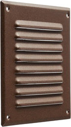 Vent Systems - 5 x 5 Inch (Inner) Brown Metal Square Soffit Air Vent Grille Cover, Register Vent Deflector Louver Built-in Mesh HVAC for Bathroom Home Office Kitchen 6.5" x 6.5" (Outer)