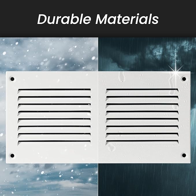 Repa Market Air Vent Cover 16x6 Inch (Outer Dimensions) Galvanized Steel Louvered Grill Cover with Mesh Screen/Wall or Ceiling Vent/HVAC Register for Indoor and Outdoor Ventilation