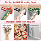 Tabletop Gift Wrapping Tool with Tape Dispenser & Cutter–2 Pack Adjustable Wrapping Paper Table Clamps with 2 Tapes–Perfect for Christmas, Holidays, and Crafting