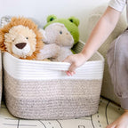 NaturalCozy Storage Baskets 16.8”x13”x7.6” Cotton Rope Woven Baskets for Organizing 3-Pack | Toy Storage Bins | Basket for Shelves, Laundry, Blanket, Clothes, Closet, Kitchen, Bathroom, Gifts