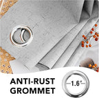 H.VERSAILTEX 100% Blackout Curtains for Bedroom, Thermal Insulated Linen Textured Curtains Heat and Full Light Blocking Drapes Living Room Curtains 2 Panel Sets, Glacier Gray, 52x84 Inch