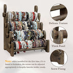TOPNEW 4 Tier Wooden Bracelet Holder, Scrunchie Bangle Watch Necklace Display Storage Jewelry Holder Stand Display Organizer, Brown