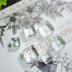 ZEERSHEE 6 Pack Square Crystal Display Bases for 3D Laser Balls 6pcs Glass Stands for Crystals Resin Acrylic Art Home Decoration