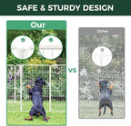 FXW Garden Fence Outdoor for The Yard – 45in(H) x 109.4ft(L) Heavy Duty Metal Animal Barrier for Dog and Rabbit, Decorative Dog Fence, 48 Panels, White