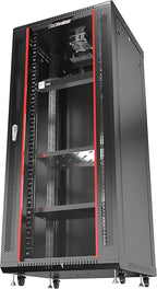 Sysracks - Server Rack – Wall Mount Rack - Locking Cabinet for Network - Electronics - Security - Audio - Video - AV Equipment - Data Rack - Legs/Power Strip/Shelf/Fan - 24-Inch Deep (27U)