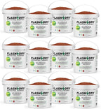 FlashDry Super Spill Absorbent, 5L Bucket with Dispenser Lid, 100% Organic Coco Coir, Landfill Safe, OSHA Approved, Ideal for Absorbing Oil, Paint, Grease in Garages Kitchens Janitor Kits, Pack of 12