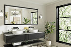 72x36 Inch Black Bathroom Mirror for Wall, Thick Metal Framed Rectangle Mirrors for Over Sink, Bedroom, Living Room, Entryway, Anti-Rust, HD Tempered Glass