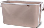 CleverMade Collapsible Laundry Basket Hamper - LUXE Mocha 2-Pack 60L - Space Saving Storage Organizer with Handles Foldable Home Organization