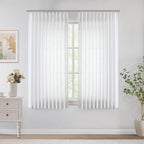 Vision Home White Pinch Pleated Semi Sheer Curtains Textured Light Filtering Window Curtains 72 inch for Living Room Bedroom Patio Rayon Blended Pinch Pleat Drapes with Hooks 1 Panel 60" Wx72 L