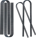 Trampolines Wind Stakes 24 Pack, 12 Inch Heavy Duty U Shaped Rebar Stake Ground Anchors Galvanized Steel Safety Trampoline Anchors for Garden Decoration, Camping Tents, Soccer Goals, etc