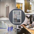 36"x24" Lockable Enclosed Bulletin Board, Outdoor Flet Weather-Resistant Aluminum Frame Notice Board, Wall Mounted Display Case Acrylic Doors for School,Office,Silver Frame w/Grey Flet