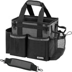 Compact Wearable Cleaning Caddy, Small Cleaning Caddy Supplies Organizer with Handle & Shoulder Straps for Housekeepers, Under Sink & Car Cleaning Tool Organizers Bag (DarkGrey)