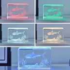 EUSTUMA LED Light Base Rectangle Display Stand In A Variety of Colors,Lighted Up Stand Color Changing Small LED for 3D Glass Crystal Art,Holiday Party Decoration. (Silver, Medium)