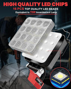 LIVOWALNY LED Work Light Compatible with Milwaukee 18V Battery, 2PCS 70W Portable Flood Light with USB Type-C Charger Port, Cordless Tools Flashlight for Construction Car Repairing Emergency, 7000 LM