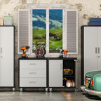 Metal Mobile Tool Storage Cabinet with Wheels,Heavy Duty Rolling Tool Cabinets for Garage,Metal Storage Cabinets with 3 Drawer,Assembly Required