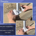 Deck Post Base Cover Durable, Snap-Together Shoe Base Instantly Transforms Hand & Stair Rail Feet Porch, Stair & Deck Cover Brackets UV-Resistant ABS Plastic (White)
