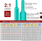 Chanzon 2:1 Ratio 5/32" (4mm) Heat Shrink Tubing 8Ft Roll (2.5M Total Length) Green Polyolefin Sleeving Wrap Shrinking 2 to 1 1pcs