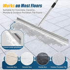 CAROD 33.4" Heavy Duty Floor Squeegee for Concrete, Industrial Silicone Blade Squeegee for Floor with 63" Stainless Handle, Anti-Splash Curved Baffle Design for Warehouse, Factory, Outdoor Use