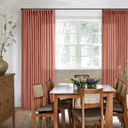 Farmhouse Terracotta Linen Curtains 102 Inches Long for Living Room Pinch Pleated Drape with Hooks Rings for Track System Light Filtering 102 Inch Curtain for Bedroom Sliding Patio Door 2 Panels