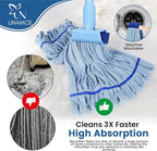 2 Pack - Replacement Heavy Duty Microfiber Mop Head | Robust, Blue, Machine Washable, Extra Absorbent, Extra Large, for Industrial, Commercial & Floor Cleaning - Hardwood, Tile, Laminate, Vinyl Floors