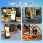 MWE 43 Inch Outdoor Digital Signage Display, Portable Battery Powered High Brightness Screen Advertising Display Kiosk, Movable Waterproof Standing Poster, Android OS