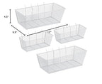 Sieral 4 Pcs Pegboard Baskets Metal Wire Shelf Baskets Peg Board Organizer Accessories Wall Mount Organizer Attachments for Garage Workbench Various Tool Accessories, 2 Sizes (White,Medium, Large)