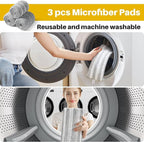 JOYMOOP Industrial Mop and Bucket Set, 17.7-inch Dust Mops for Floor Cleaning, Flat Mop Bucket with Wringer, Include 3 Reusable Microfiber Mop Pads - Yellow