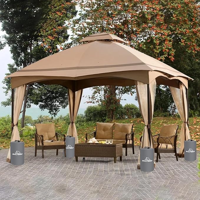 Canopy Water Weight Bag,132 LBS Water Tent Weights Set of 6 Leg Weights for Pop Up Canopy,Canopies,Tent,Gazebo,Gray
