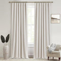 Birch Lush Decor Curtains for 104-106 Inch Windows 2 Panel Sets, 104 Inch Tall Curtain for Bedroom Black Out, Linen Drapes Back Tab Rod Pocket Custom Length (W50 x L104)