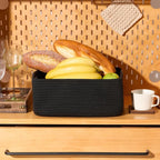 Small Storage Baskets for Organizing | Closet Organizer Bins | Shelf Toy Basket | Woven Rope Baskets | Cube Decorative Box | Shallow Basket | 13x8.5x5.1” | 4 Packs Black