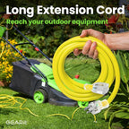 GEARit Outdoor 14 AWG Gauge 3 Prong Plug 100 Foot Extension Cord, Power Cord for Lawn, Garden, Appliances, 14/3, SJTW Heavy Duty for Indoor/Outdoor, All Purpose Weather Resistant, 100 Feet, Yellow