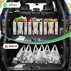 4 Pack Reusable Grocery Bags, Heavy-Duty Shopping Bags with Sturdy Handles, Water-Resistant & Foldable Organizer, Shopping Bags for Groceries, Market, Car Trunk, Multi-Purpose, 42L