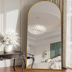 76"x34"Floor Mirror Full Length,Arched Full Length Mirror with Stand,Full Body Mirror,Hanging or Large Leaning for Bedroom Living Room Gold