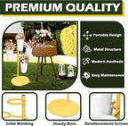 PROLEE Flower Display Stand with 4 Buckets, Flower Pot Stand, Flower Stand Metal, Florist Bouquet Shelf for Wedding, Party, Events, Oval Base, Gold