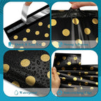 JinRuiKJ Poly Mailers with Handle 14.5x19 Inch 50 Pcs, Easy to Carry Packaging Bags for Small Business, Thank You Shipping Bags with Self Adhesive Strip, Tearproof and Waterproof - Gold Polka Dot