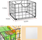 Metal Wire Basket Organizer Foldable Set of 6, Food Storage Mesh Bin with PVC Sheet, Freezer Organizer Bins for Pantry Closet Bathroom-Black