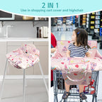 Shopping Cart Cover for Baby,2-in-1 High Chair Cover with Portable Cloth Bag,Cart Seat Pad for Babies Grocery Cushion Cover Restaurant,Suitable for All Supermarkets