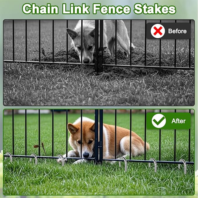 VVOKGO Rebar-Stakes-12-Inch J Hook Galvanized Tent Stakes Heavy Duty, 4-Pack Ground Chain Link Fence Anchors with Chisel Point End for Gazebo Bounce House, Camping Tents, Outdoor Inflatable Decoration