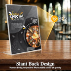 Acrylic Sign Holder 8.5 x 11 12 Pack, Double-Sided Clear Sign Holder Plastic Stands for Display, Table Sign Stands, T Shape Flyer Holder